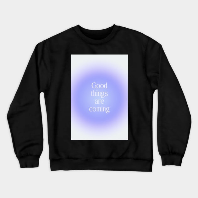 Purple Aura Gradient Positive Affirmation Crewneck Sweatshirt by mystikwhale